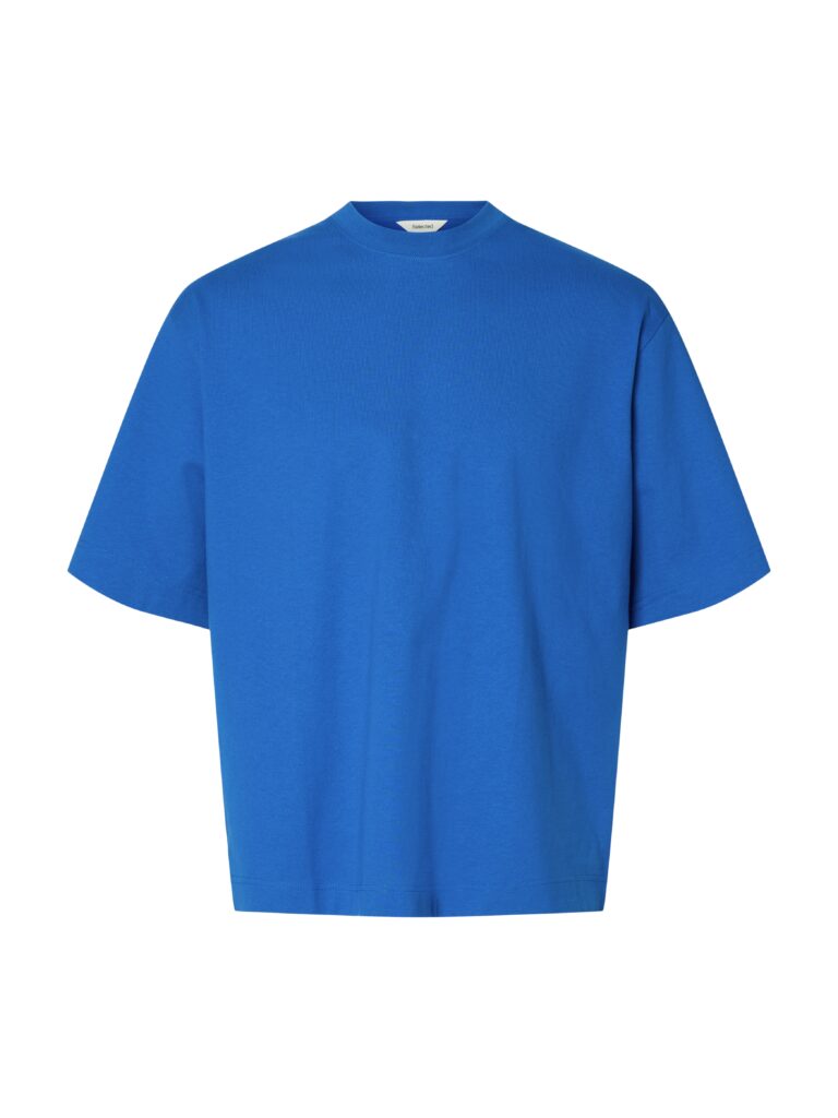 Selected Men Slhboxylogan O-neck Logo Tee Victoria Blue