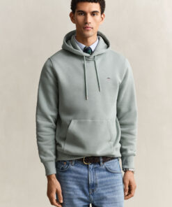 Gant Shield Hoodie Ceramic Grey