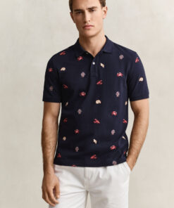 Gant Embroidered Polo Evening Blue