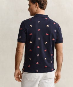 Gant Embroidered Polo Evening Blue