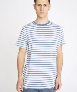 Resteröds T-shirt O-neck Bamboo Viscose Blue Striped