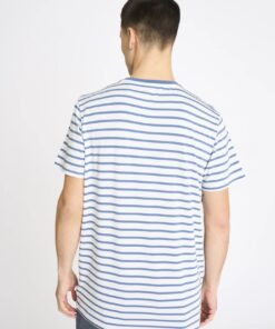 Resteröds T-shirt O-neck Bamboo Viscose Blue Striped