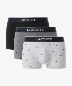 Lacoste 3-Pack Printed Stretch Trunks Black