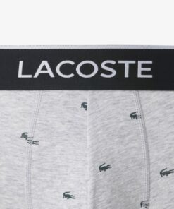 Lacoste 3-Pack Printed Stretch Trunks Black