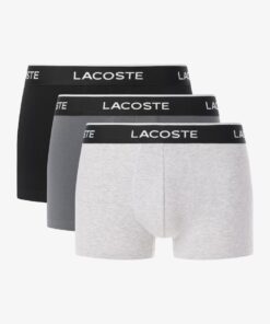 Lacoste 3-Pack Stretch Cotton Trunks Gris Chine Gris Noir