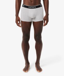 Lacoste 3-Pack Stretch Cotton Trunks Gris Chine Gris Noir