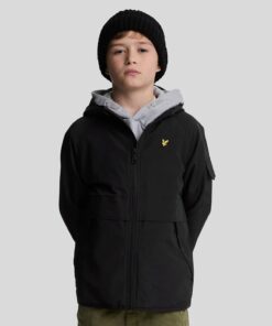 Lyle & Scott Hooded Windbreaker Jacket Jet Black