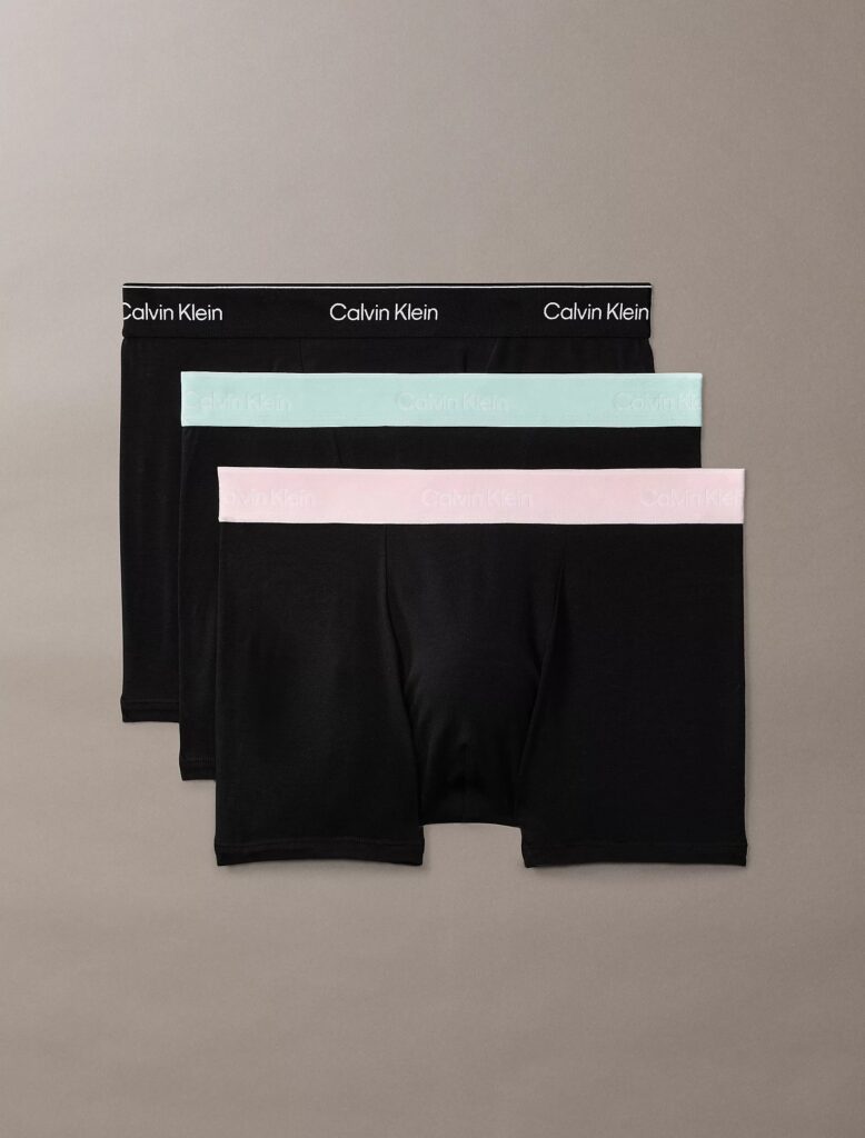 Calvin Klein 3 Pack Relaxed Dart Trunks Icon Cotton Stretch Black