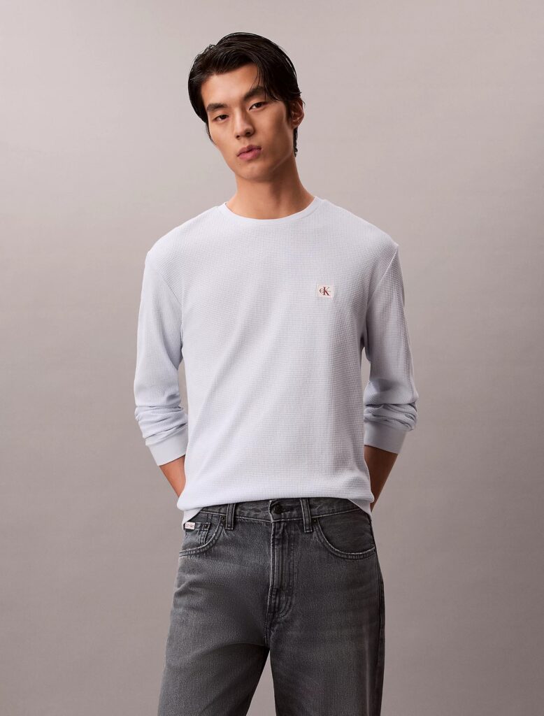 Calvin Klein Long Sleeve Waffle T-shirt Plein Air