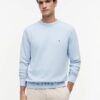Tommy Hilfiger Flag Embroidery Crew Neck Sweatshirt Sky Blue