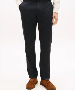 Tommy Hilfiger Denton Micro Print Straight Leg Chinos Navy Blue