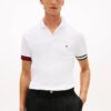 Tommy Hilfiger Slim Fit Interlock Knit Tipped Polo Shirt White