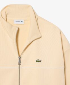 Lacoste Trim Accent Zipped Sweatshirt Beige