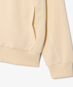 Lacoste Trim Accent Zipped Sweatshirt Beige