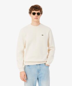 Lacoste Fleece Crew Neck Sweatshirt Ecru White