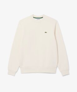 Lacoste Fleece Crew Neck Sweatshirt Ecru White