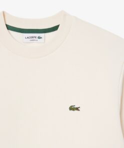 Lacoste Fleece Crew Neck Sweatshirt Ecru White