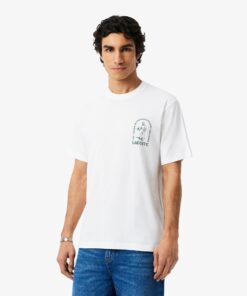 Lacoste Printed Cotton T-shirt White