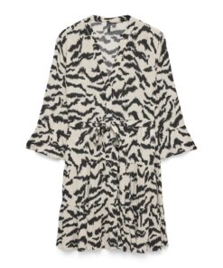 Vero Moda VMMenny Ls V-Neck Short Dress Silver Lining