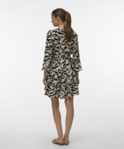 Vero Moda VMMenny Ls V-Neck Short Dress Silver Lining