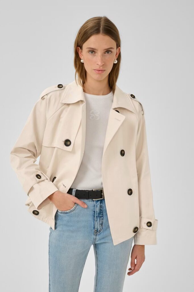 My Essential Wardrobe MiraMW Short Trenchcoat Oatmeal