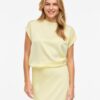 Vila Viellette Satin Top Pastel Yellow