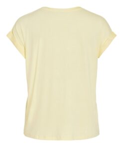 Vila Viellette Satin Top Pastel Yellow