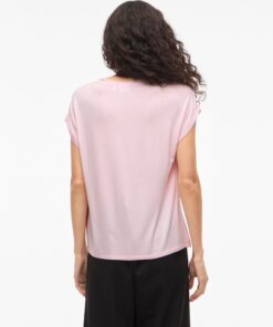 Vila Viellette Satin Top Cherry Blossom