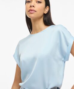 Vila Viellette Satin Top Nantucket Breeze