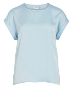 Vila Viellette Satin Top Nantucket Breeze