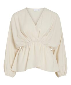 Vila Viselia V-Neck Ls Peplum Top Birch