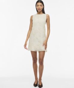 Vila VIgamma O-Neck Short Dress Cloud Dancer