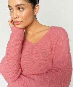 Mos Mosh MMThora V-Neck Knit Dusty Rose