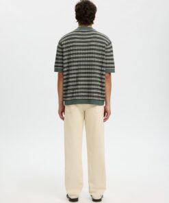 Selected Homme SLHDane Knit Color Structure Polo Balsam Green