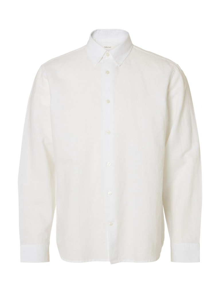 Selected Homme SLMRegclaus Clay Linenblend Shirt Bright White