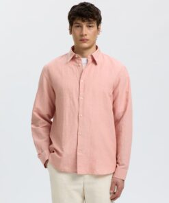 Selected Homme SLMRegclaus Clay Linenblend Shirt Rose Dawn