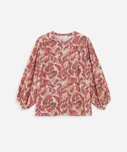 Grace & Mila Floral Printed Blouse Vezia Peach