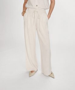 Grace & Mila Wide Leg Linen Pants Sand