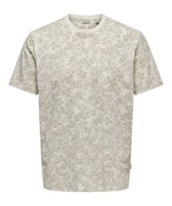 Only & Sons ONSPerry Life Leaf Tee Silver Lining