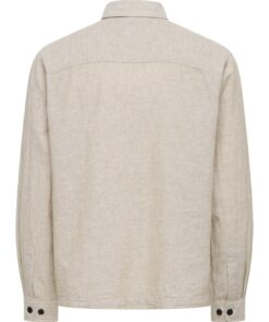 Only & Sons ONSCaiden Overshirt Linen Blend Chinchilla