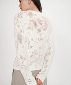 Grace & Mila Openwork Knit Cardigan Velasquez Ecru