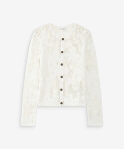 Grace & Mila Openwork Knit Cardigan Velasquez Ecru