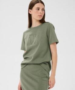 InWear VincentIW logo tshirt Mulled Basil Green