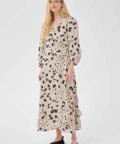 Part Two AlyaPW Dress Black Dot Flower Print