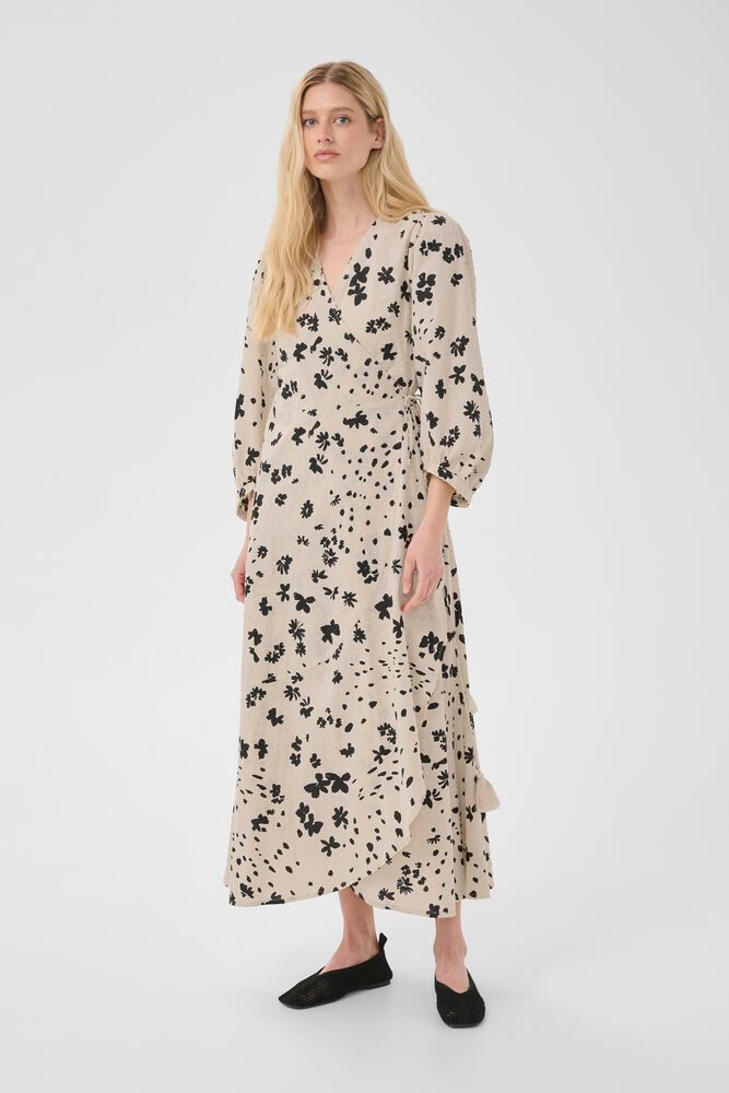 Part Two AlyaPW Dress Black Dot Flower Print