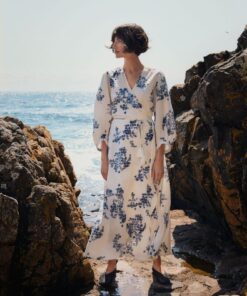 Part Two AlyaPW Dress Blue Shadow Flower Print