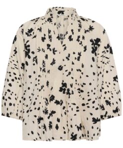 Part Two AlettaPW Blouse Black Dot Flower