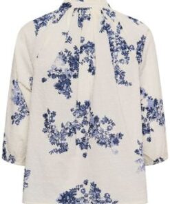 Part Two AlettaPW Blouse Blue Shadow Flower