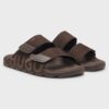 Hugo Faux Suede Slides With Logo Detailing Brown