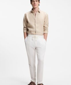 Hugo Faux Suede Slides With Logo Detailing Brown